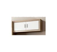 Meuble haut coloris chene cambrian, blanc - Longueur 130 x profondeur 27,9 x hauteur 46 cm --