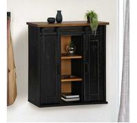 Meuble Haut cuisine | Armoire rangement BONNIE | Armoire suspendue HALDEN 2 portes coulissantes noir pin - BELLE M17192072