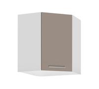 Meuble haut d'angle de cuisine "" Salma"" - Taupe/Blanc - L 60 x H 72 cm