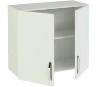 Table haute Pegane Meuble haut de cuisine 2 portes coloris blanc - Hauteur 70 x Longueur 80 x profondeur 35 cm --