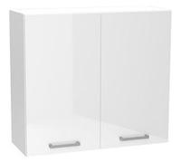 Meuble haut de cuisine avec 2 portes coloris blanc - longueur 80 x profondeur 28 x hauteur 72 cm - -