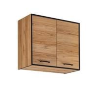 Meuble haut de cuisine ""Carballo"" - Naturel/Noir - L 80 x H 72 cm