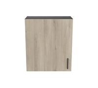 Meuble haut de cuisine coloris chene kronberg, noir mat - Longueur 60 x Hauteur 70 x Profondeur 30 cm --