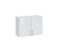 Cuisineandcie - Meuble Haut DE Cuisine ECO Blanc Brillant 2 Portes L 60 cm + 1 étagère - Meuble Rangement, Armoire