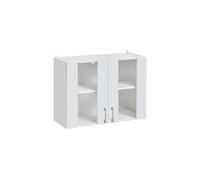 - Meuble haut de cuisine Eco Blanc Brillant 2 portes vitrées L 80 cm