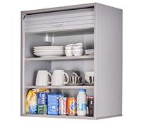 SIMMOB Meuble haut de cuisine imitation aluminium 2 étagères L 60 H 72 P 35 cm