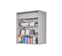 Meuble Haut de Cuisine Imitation Aluminium 2 Etagères L 60 H 72 P 35 cm - L 60 x l 35 x H 72 cm Aluminium