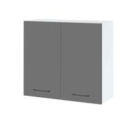 Meuble haut de cuisine Lovia Gris Mat 2 portes L 80 cm - Cuisineandcie