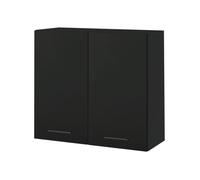 Meuble haut de cuisine Lovia noir Mat 2 portes L 80 cm - Cuisineandcie