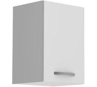 Meuble haut de cuisine OSLO - Blanc mat - 1 porte + tablette - L 40 x P 36 x H 58 cm