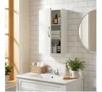 Meuble haut de salle de bain, Étagères Réglables, 18 x 30 x 60 cm, Blanc