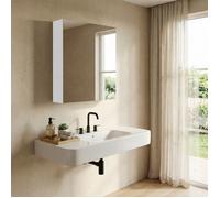 Meuble haut de salle de bain Murale, 1 Porte Miroir, 13 x 50 x 60 cm, Style Moderne, Blanc