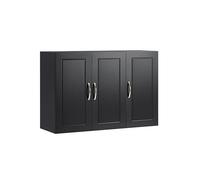 Meuble Haut de Salle de Bain Suspendu FRG231-L-SCH SoBuy - avec 3 Portes - 90x30x60 cm - Noir