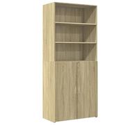 Meuble haut de salon, en chêne Sonoma, 80 x 42,5 x 185 cm, meuble élégant en matériau dérivé du bois, pour salon moderne, rangement pratique et aspect élégant