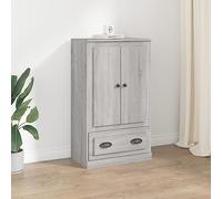 Meuble haut gris Sonoma 60 x 35,5 x 103,5 cm en bois avec rangement élégant et design intemporel - Buffet de rangement pour une organisation stable