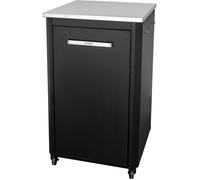 cozze® | Cuisine extérieure 60 H110 cm | Plan de Travail en INOX | Design modulaire | 1 Porte avec Support gaz | 6 Crochets | roulettes Ø75 mm | Structure en Acier Noir