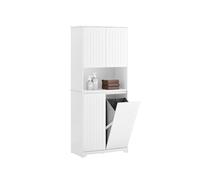 Meuble Haut Salle de Bain BZR150-W SoBuy Armoire Haute avec Étagères Réglables - 70x37x170 cm - Blanc