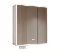 Meuble Haut Salle de Bain Rangement avec Miroir Panneau Arrière Entièrement Fermé Pharmacie Murale Miroir Meuble Salle de Bain Câblage à Prévoir Convient aux Appartements, Hôtels et Écoles(A,80*13*88c