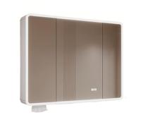Meuble Haut Salle de Bain Rangement avec Miroir Panneau Arrière Entièrement Fermé Pharmacie Murale Miroir Meuble Salle de Bain Câblage à Prévoir Convient aux Appartements, Hôtels et Écoles(A,90*13*88c