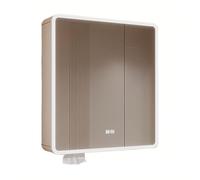 Meuble Haut Salle de Bain Rangement avec Miroir Panneau Arrière Entièrement Fermé Pharmacie Murale Miroir Meuble Salle de Bain Câblage à Prévoir Convient aux Appartements, Hôtels et Écoles(B,70*13*88c