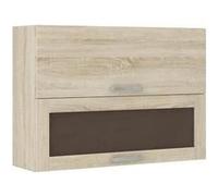 Stolarz-Lempert Meuble haut vitré LASSEN 2 portes basculantes L80×P31,6×H72 Décor chêne sonoma