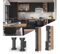 Meuble haute de cuisine Fame-Line, 30cm, Anthracite Haute brillance/Chêne de force doré, Vicco 38419