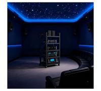 Meuble Hi-FI À 5 Niveaux De 100 Cm De Haut for Équipement Stéréo, Centre De Divertissement TV d'angle Mobile, Tour De Rangement for Composants AV, Étagère Audio-vidéo(Black1)