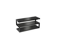 Norstone Meuble TV Esse – noir satiné, verres noirs, supporte jusqu'à 80 kg