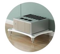Meuble Hi-Fi multifonction - Unité Ma Sto multicouche avec pieds anti-chocs, 60 x 48 x 10 cm, blanc - Parfait pour le cinéma maison et le divertissement nizat