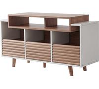 Meuble Hi-Fi Oslo 1200 - Blanc et chêne