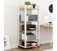 Meuble Hi-FI sur roulettes, Étagère De Rangement Robuste for DVD À 4, 5, 6 Ou 7 Niveaux, for La Maison, Moderne, Noir Et Blanc(White,5-Tier)