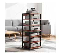 Meuble HiFi Armoire De Rack Audio, Support Multimédia À 7 Niveaux avec roulettes, Étagère Ajustable Support Vidéo Mobile for Salon, Bureau, Home Cinéma(Red)