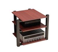 Meuble HiFi Meuble Multimédia à 2/3/4 Niveaux,Audio Video Support,Armoire de Console, Étagère for Console de Tourne-Disque,pour Boitier TV Gaming Consoles Lecteur DVD(Teak,3 Tier)