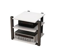 Meuble HiFi Meuble Multimédia à 2/3/4 Niveaux,Audio Video Support,Armoire de Console, Étagère for Console de Tourne-Disque,pour Boitier TV Gaming Consoles Lecteur DVD(Wit,3 Tier)