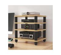 Meuble HiFi Meuble multimédia AV à 2/3/4 niveaux, meuble de bureau ouvert for composants stéréo, support HiFi en bois, tour audio for lecteur DVD, console de jeux, boîtier TV TV(Natural,40x40x47cm)