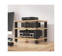 Meuble HiFi Meuble multimédia AV à 2/3/4 niveaux, meuble de bureau ouvert for composants stéréo, support HiFi en bois, tour audio for lecteur DVD, console de jeux, boîtier TV TV(Natural,40x40x35cm)
