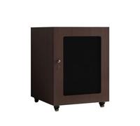 Meuble HiFi Meuble multimédia avec porte en maille respirante et serrure de sécurité Meuble stéréo avec gestion des câbles et roulettes Support for tourne-disque for la maison TV(Walnut,2 tier)