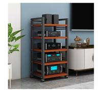 Meuble HiFi Meuble TV HiFi à 5 Niveaux avec étagères en Bois réglables en Hauteur, idéal for Le Salon et Le Home cinéma, Compatible avec lecteurs CD et chaînes stéréo.(Brown)