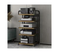 Meuble HiFi Support de composants stéréo, support HIFI, support multimédia AV avec roulettes, lecteur de disques amovible, DVD, CD, console de jeux, organisateur for la maison TV(Natural,5 Tier)