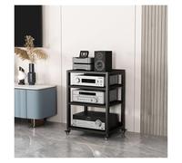 meuble hifi Support De Lecteur De Disques À 4 Niveaux For Composants Audio, Consoles Multimédia For Salon, Unité De Rangement D'angle For Platine Vinyle, Récepteur Stéréo, Haut-parleur, Amplificateur,