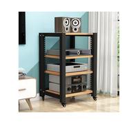 Meuble HiFi Support multimédia AV avec roulettes, support HiFi, étagères de rangement multimédia réglables, support audio en bois, meuble stéréo for lecteur CD, console de jeux vidéo TV(Legno,4 Tier)