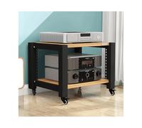 Meuble HiFi Support multimédia AV avec roulettes, support HiFi, étagères de rangement multimédia réglables, support audio en bois, meuble stéréo for lecteur CD, console de jeux vidéo TV(Legno,2 Tier)