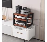 Meuble HiFi Support multimédia AV de bureau, armoire stéréo ouverte, support audio à 2/3/4 niveaux, support tour, support de rangement for amplificateur de casque HiFi portable TV(Svart,45x35x35.5cm)