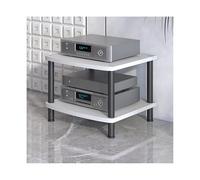 Meuble HiFi Support multimédia AV en bois for lecteur CD, tourne-disque, composant stéréo, tour, support HiFi, console de jeux TV, étagère for équipement de cinéma maison, studio TV(Wit,2 Tier)