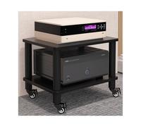 Meuble HiFi Tour de rack audio avec roulettes for système stéréo domestique, composants de divertissement, meuble support multimédia audio-vidéo robuste for cinéma maison bureau TV(Svart,2 Tier)