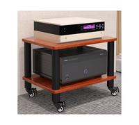 Meuble HiFi Tour de rack audio avec roulettes for système stéréo domestique, composants de divertissement, meuble support multimédia audio-vidéo robuste for cinéma maison bureau TV(Brown,2 Tier)