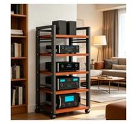 Meuble Imprimante, Armoire pour Lecteur de Disques CD À 5 Niveaux，Meuble Chaine HiFi Armoire，Convient aux Salons, aux salles de Jeux et aux Studios d'enregistrement