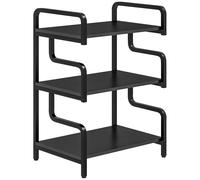 HomCom Meuble imprimante Support 3 étagères design industriel Acier 55x40x77 cm Noir