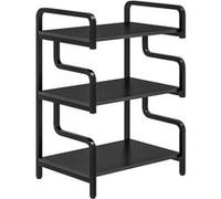 HomCom Meuble imprimante Support 3 étagères design industriel Acier 55x40x77 cm Noir
