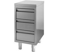 Meuble Inox Professionnel avec 3 Tiroirs - Gamme 700 - Combisteel - 600x700 inox G